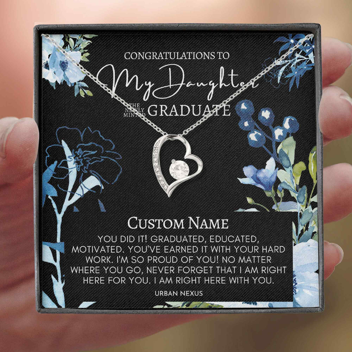 Heart Pendant Necklace - Daughter Graduation (GRH22) - Urban Nexus Store