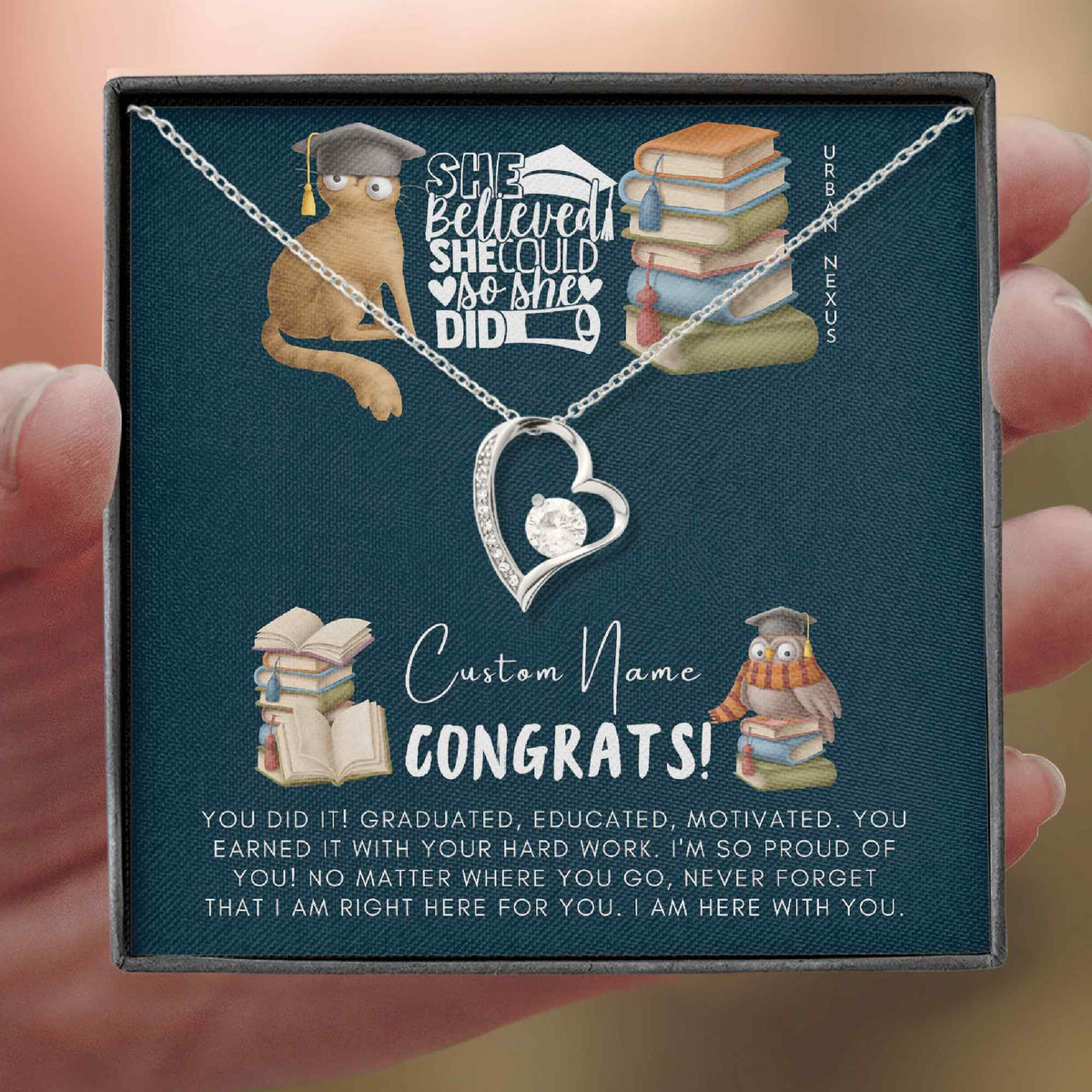 Heart Pendant Necklace - Step Daughter Graduation (GRH24) - Urban Nexus Store