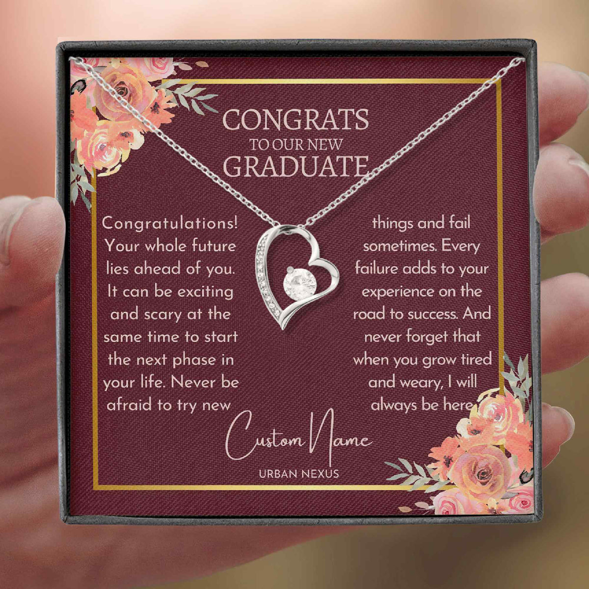 Heart Pendant Necklace - Step Daughter Graduation (GT41) - Urban Nexus Store