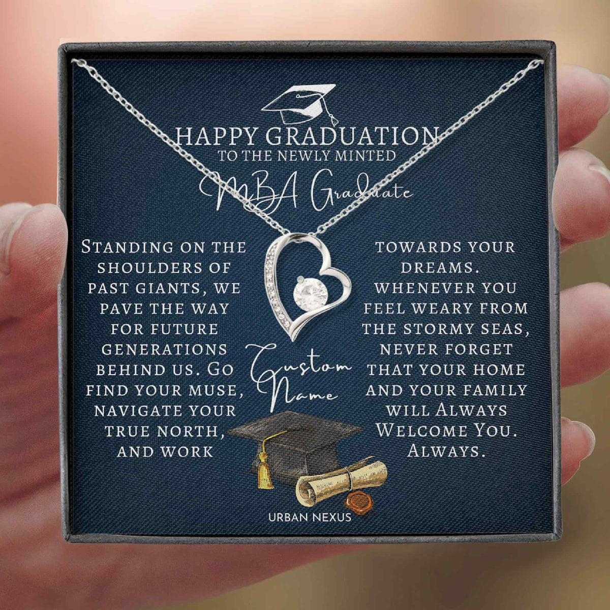 Heart Pendant Necklace - Step Daughter Graduation (GT41) - Urban Nexus Store