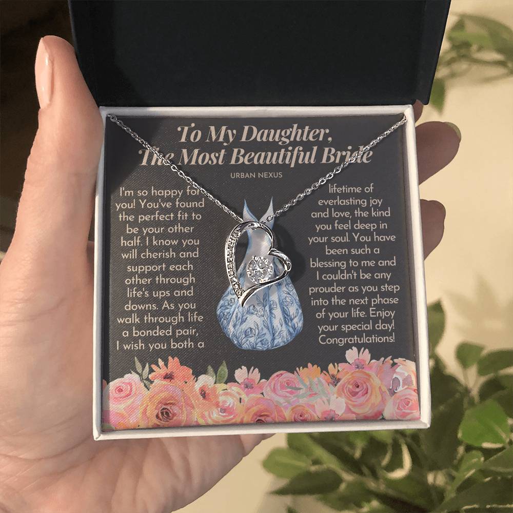 Heart Shape Chain Pendant Necklace - Daughter Wedding Gift from Mom AG24 - Urban Nexus Store