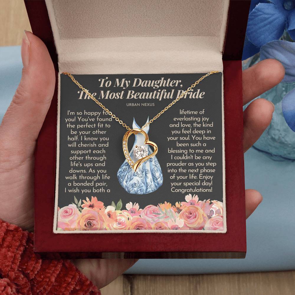 Heart Shape Chain Pendant Necklace - Daughter Wedding Gift from Mom AG24 - Urban Nexus Store