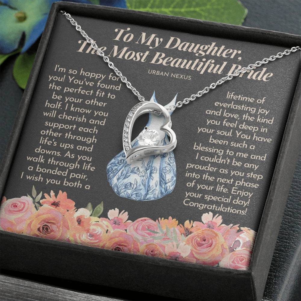 Heart Shape Chain Pendant Necklace - Daughter Wedding Gift from Mom AG24 - Urban Nexus Store