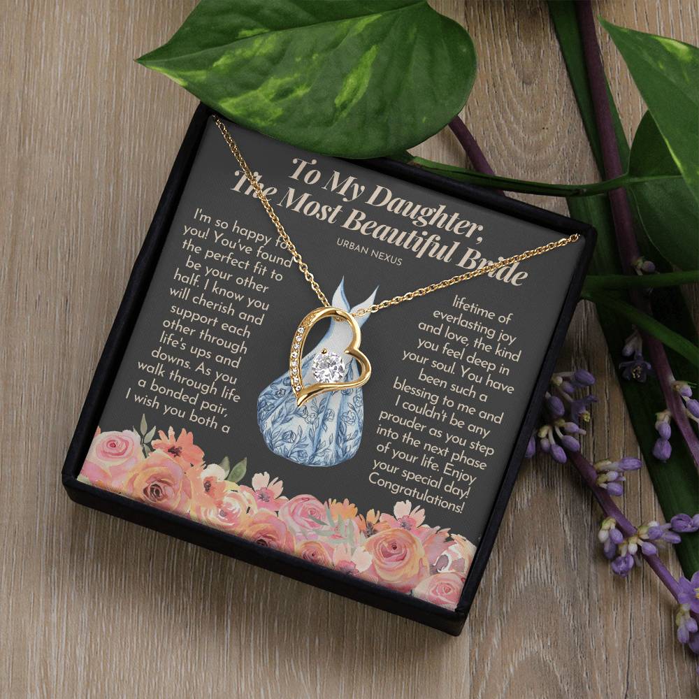 Heart Shape Chain Pendant Necklace - Daughter Wedding Gift from Mom AG24 - Urban Nexus Store