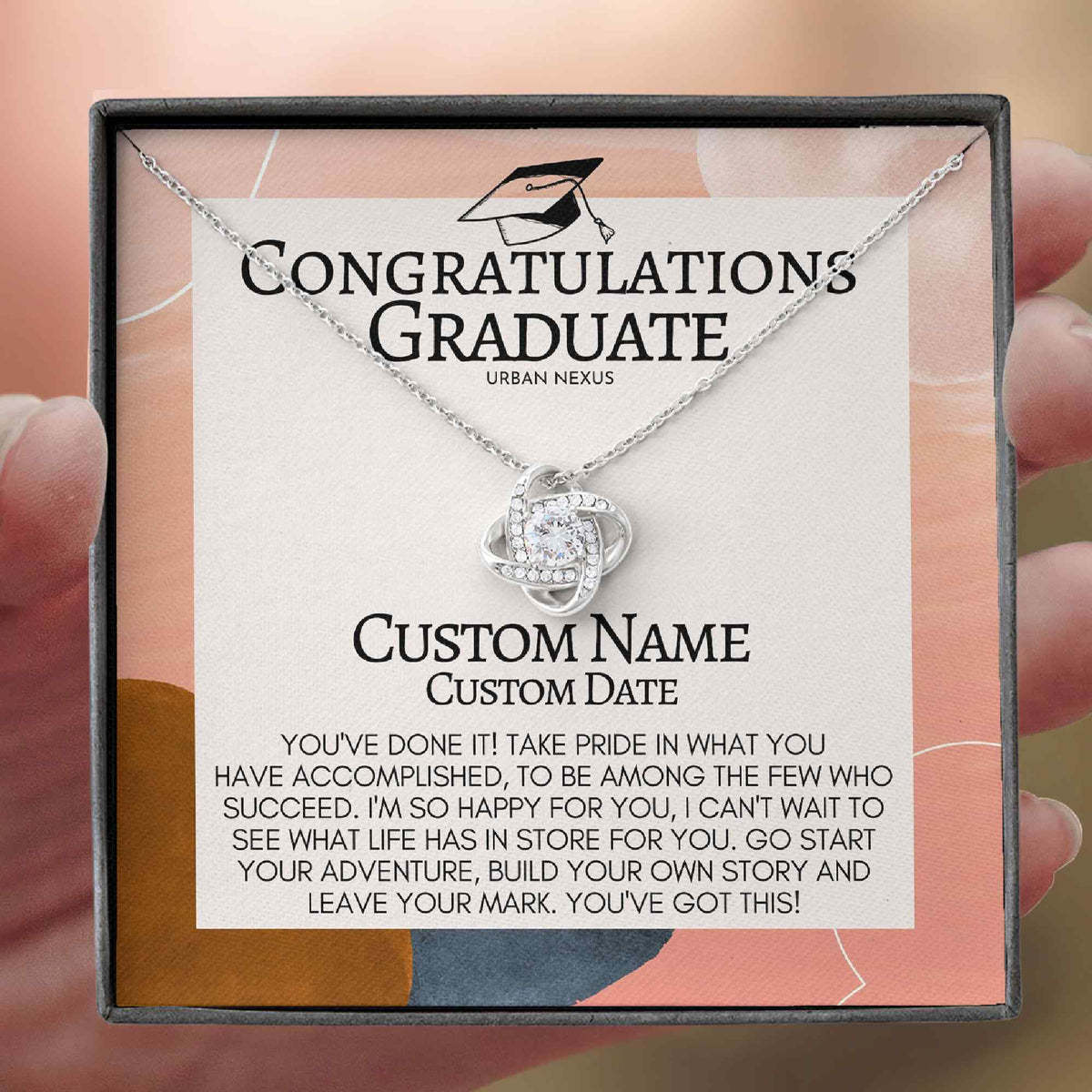 Love Knot Necklace - Personalized Graduation Jewelry Gift for Her 2022 - Urban Nexus Store