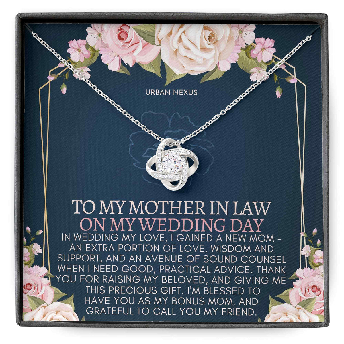 Love Knot Necklace Personalized Mother-in-Law Gift from Bride AD26 - Urban Nexus Store