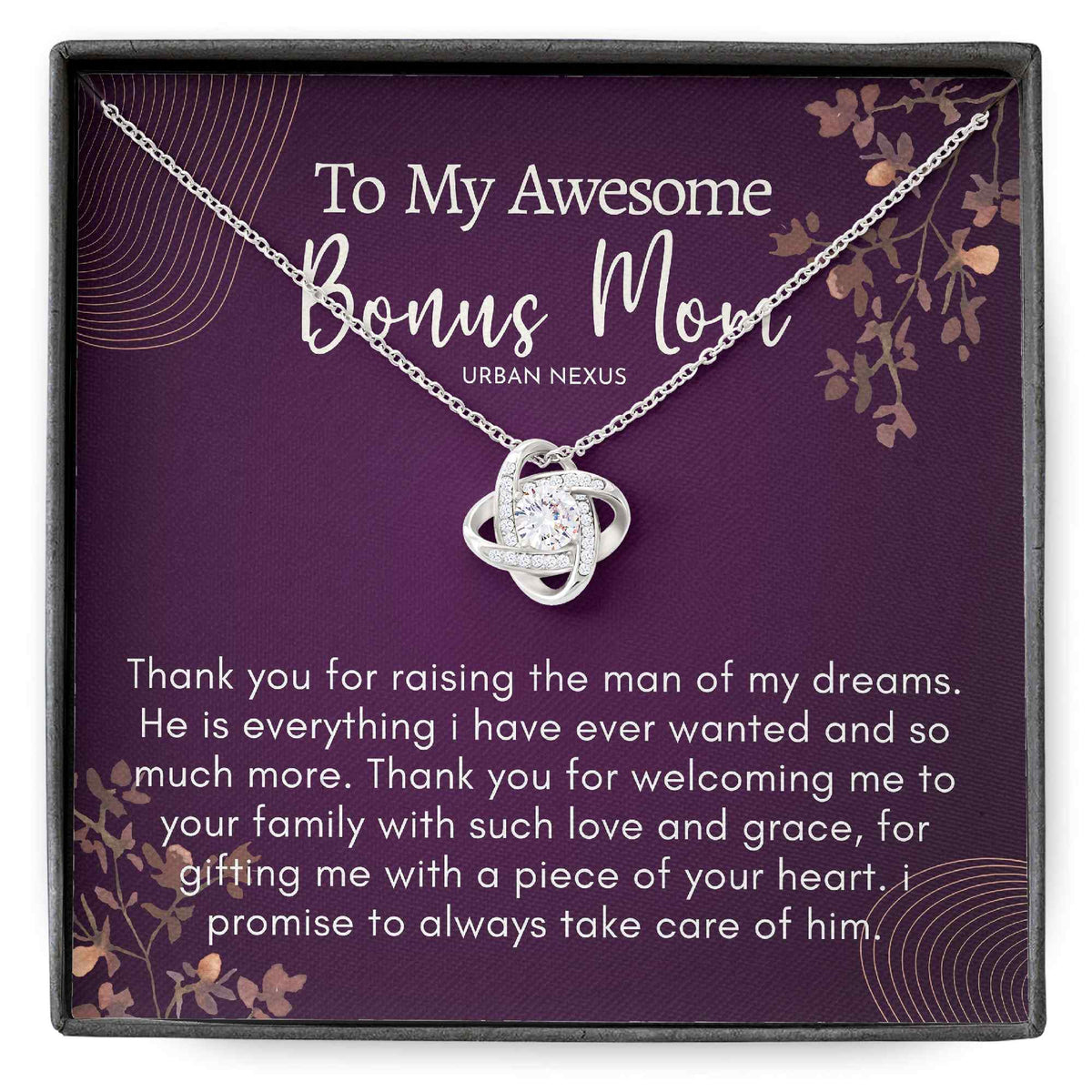 Love Knot Necklace Personalized Mother-in-Law Gift from Bride AD26 - Urban Nexus Store