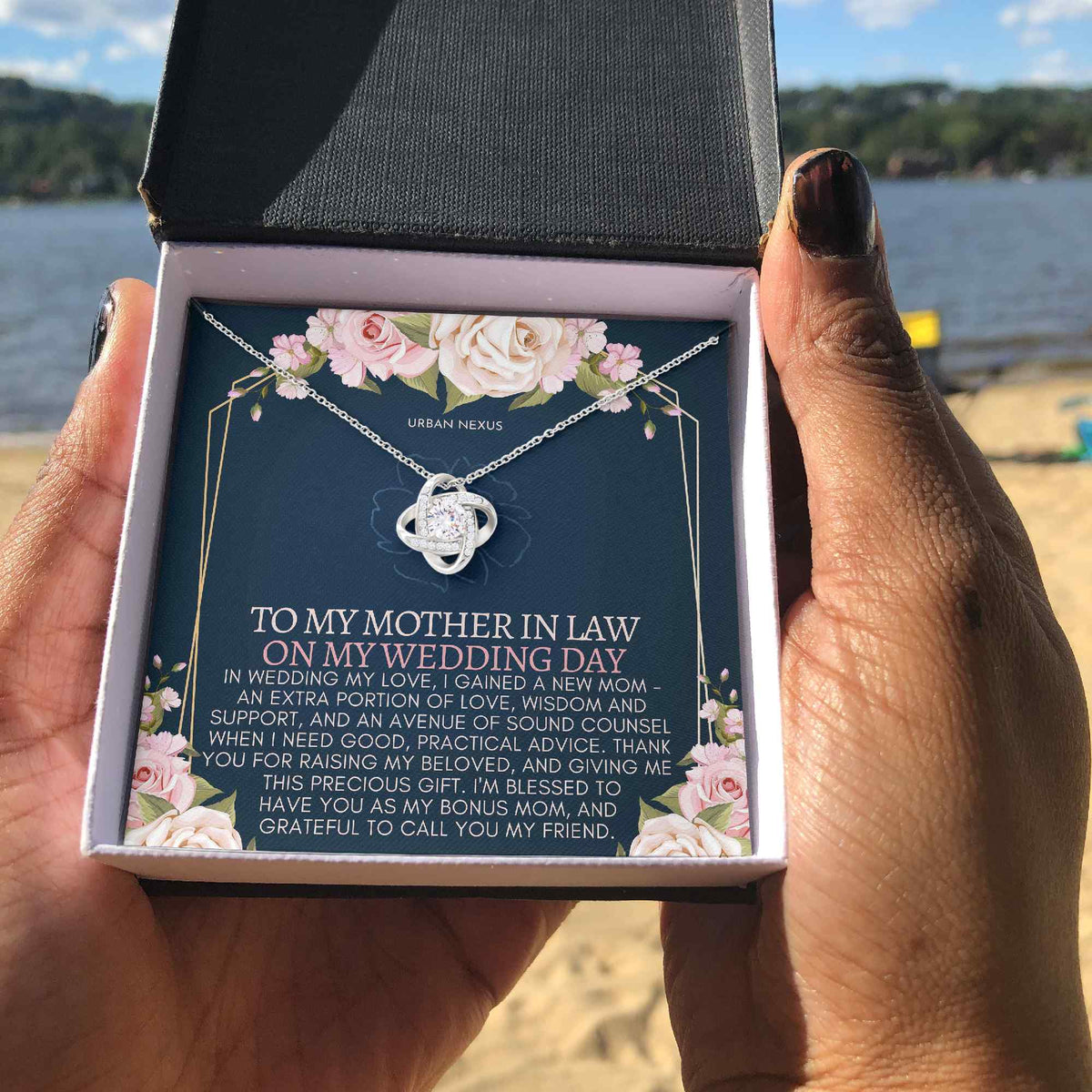 Love Knot Necklace Personalized Mother-in-Law Gift from Bride AD26 - Urban Nexus Store