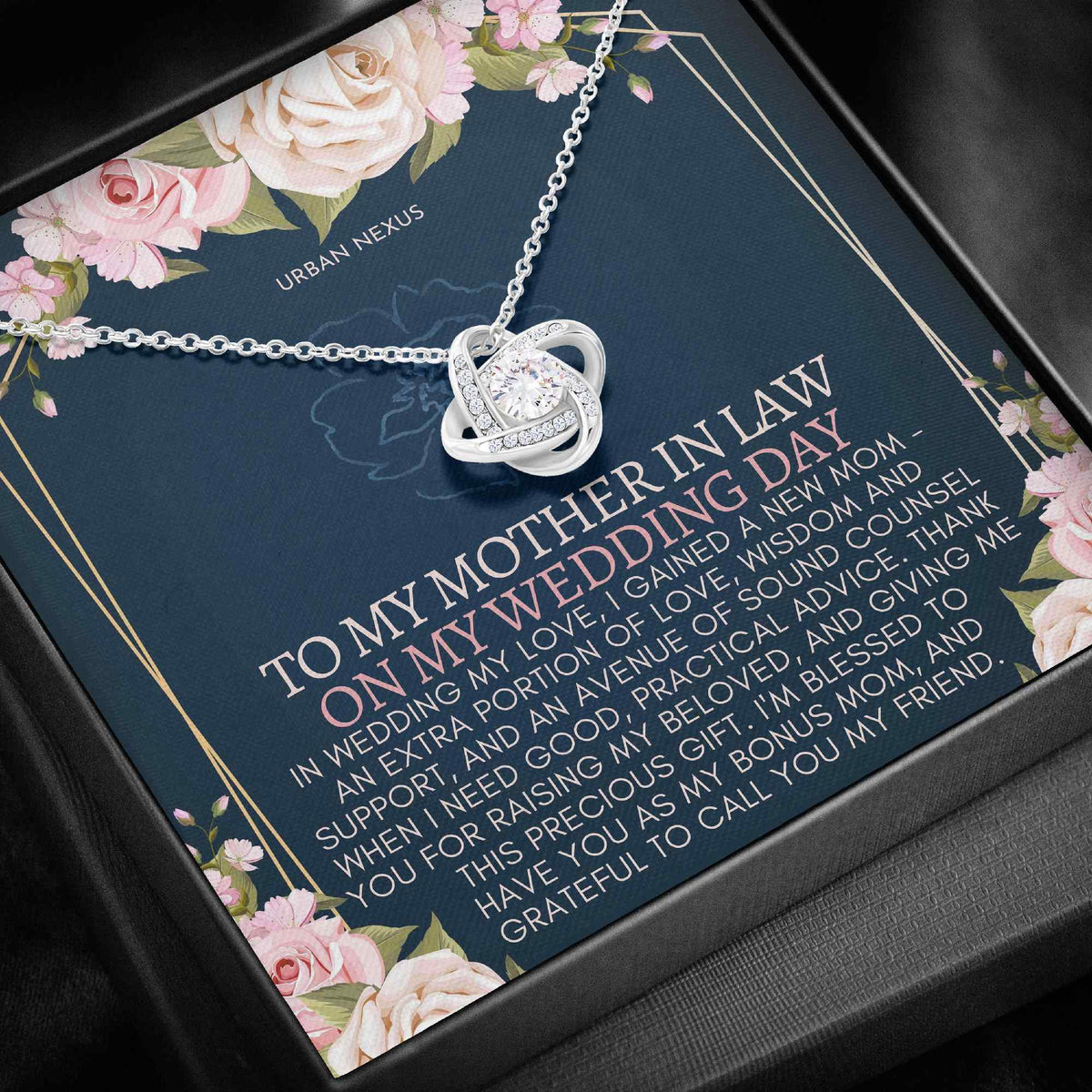 Love Knot Necklace Personalized Mother-in-Law Gift from Bride AD26 - Urban Nexus Store