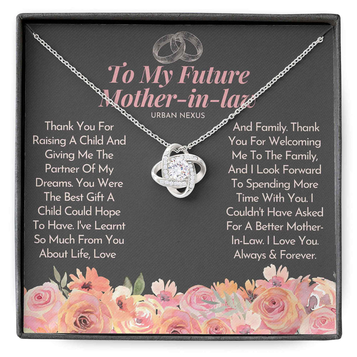 Love Knot Necklace Personalized Mother-in-Law Gift from Bride AD26 - Urban Nexus Store