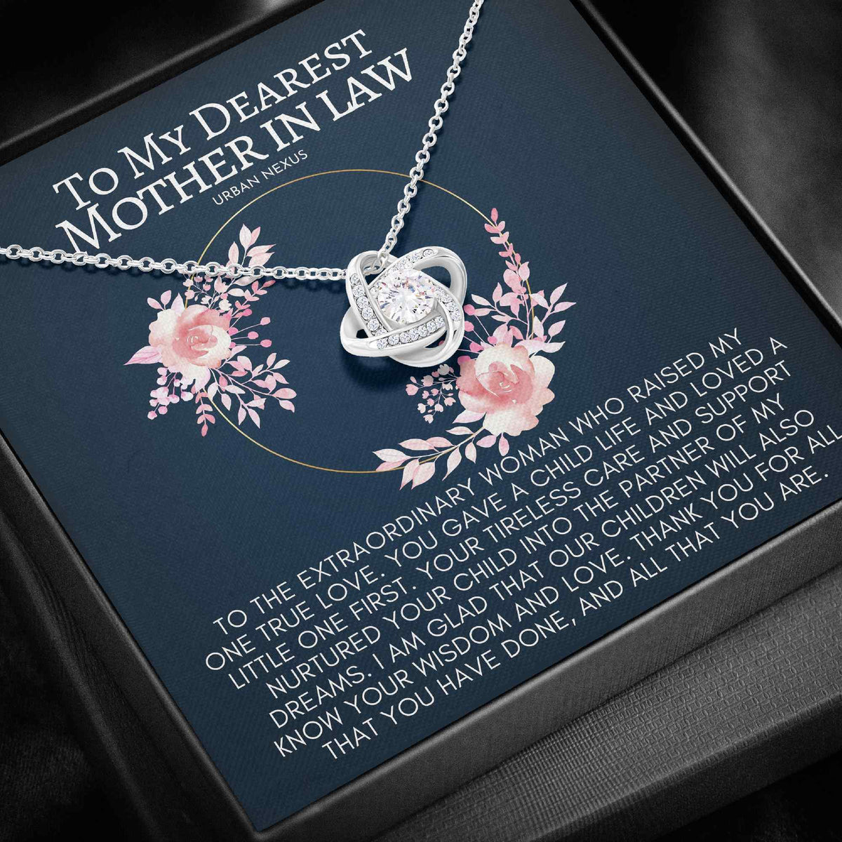 Love Knot Necklace Personalized Mother-in-Law Gift from Daughter-in-law AD27 - Urban Nexus Store