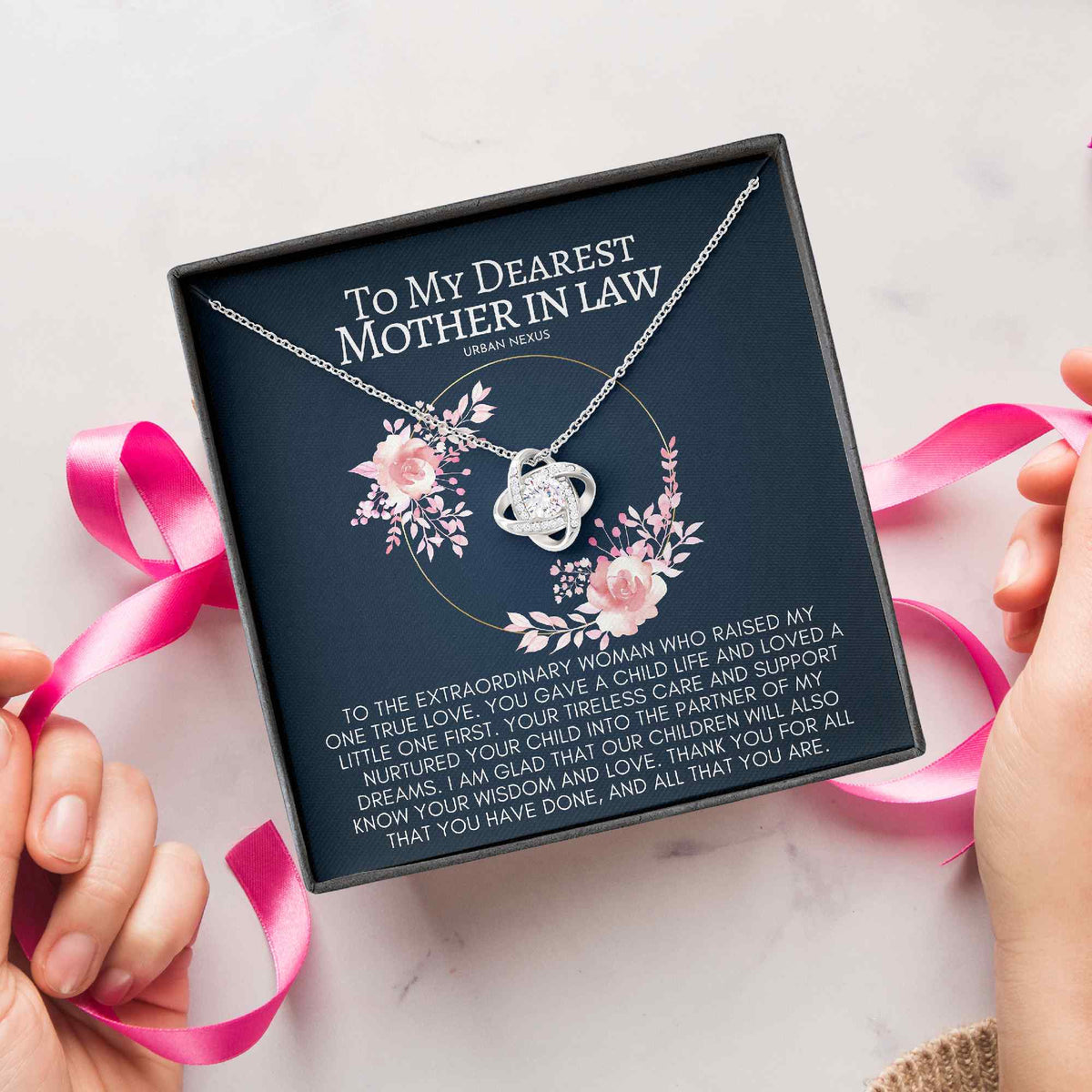 Love Knot Necklace Personalized Mother-in-Law Gift from Daughter-in-law AD27 - Urban Nexus Store