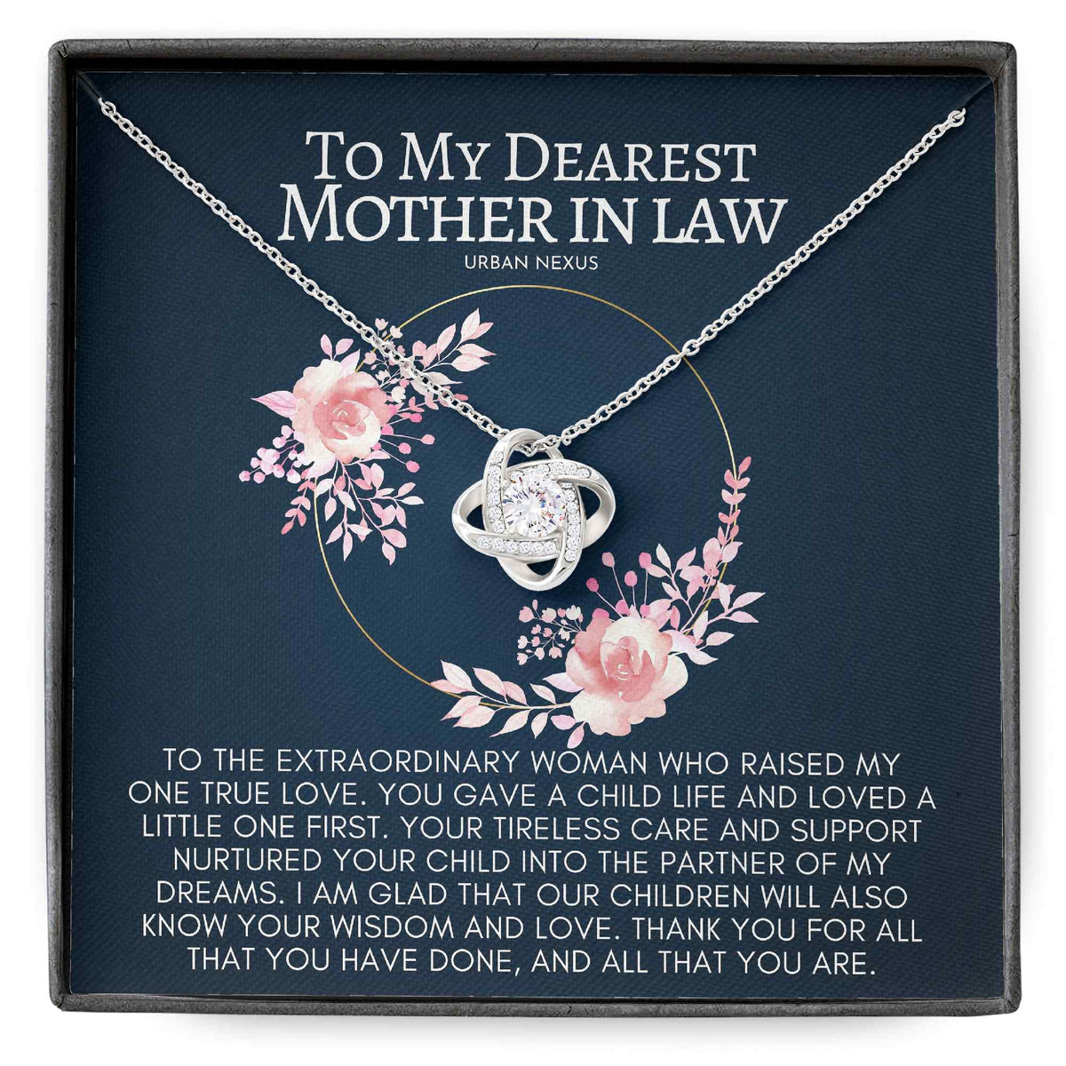Love Knot Necklace Personalized Mother-in-Law Gift from Daughter-in-law AD27 - Urban Nexus Store