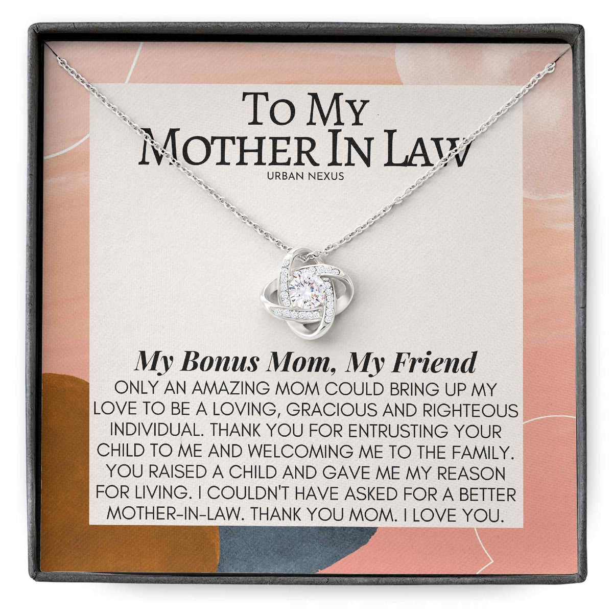 Love Knot Necklace Personalized Mother-in-Law Gift from Daughter-in-law AD27 - Urban Nexus Store