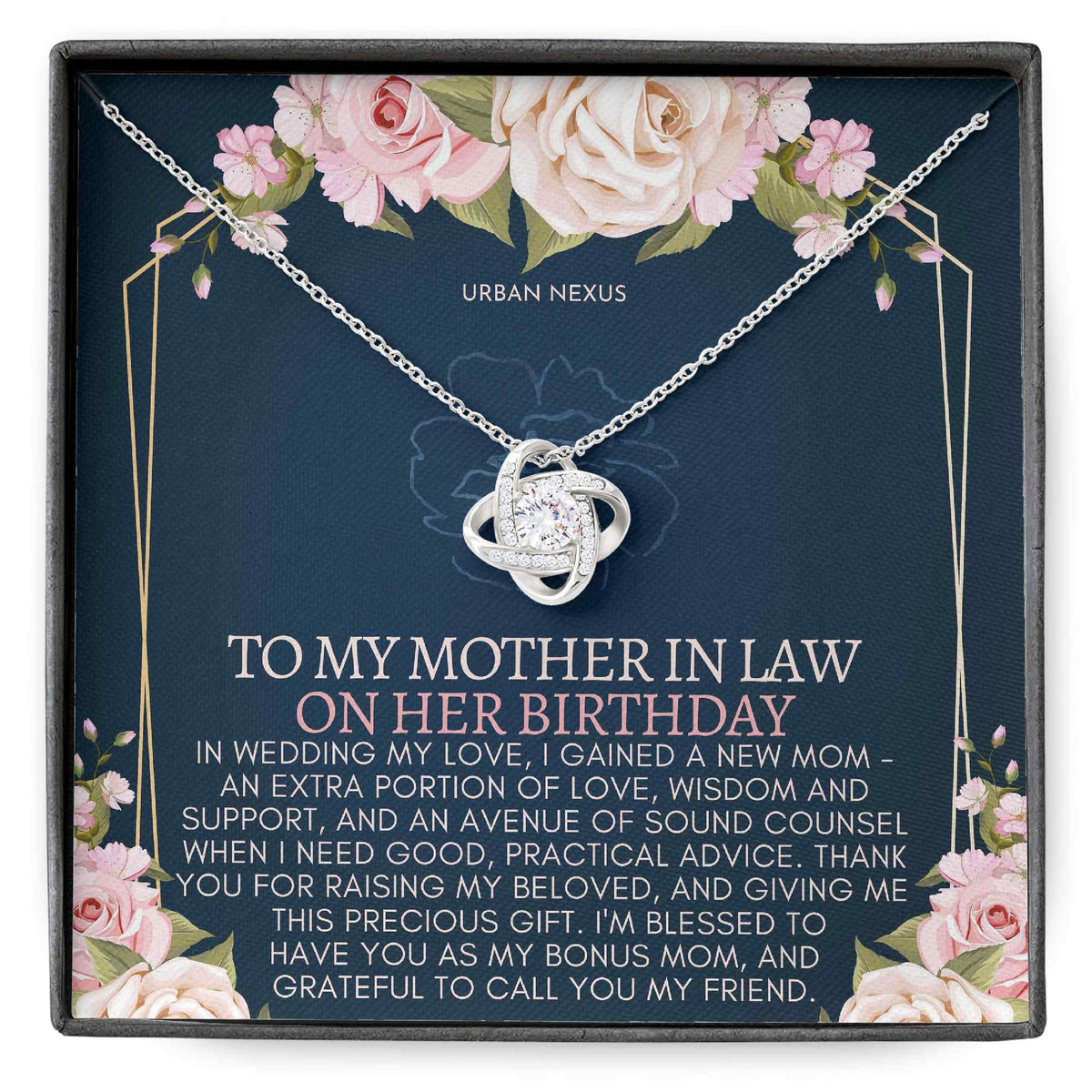 Love Knot Necklace Personalized Mother-in-Law Gift from Daughter-in-law AD27 - Urban Nexus Store
