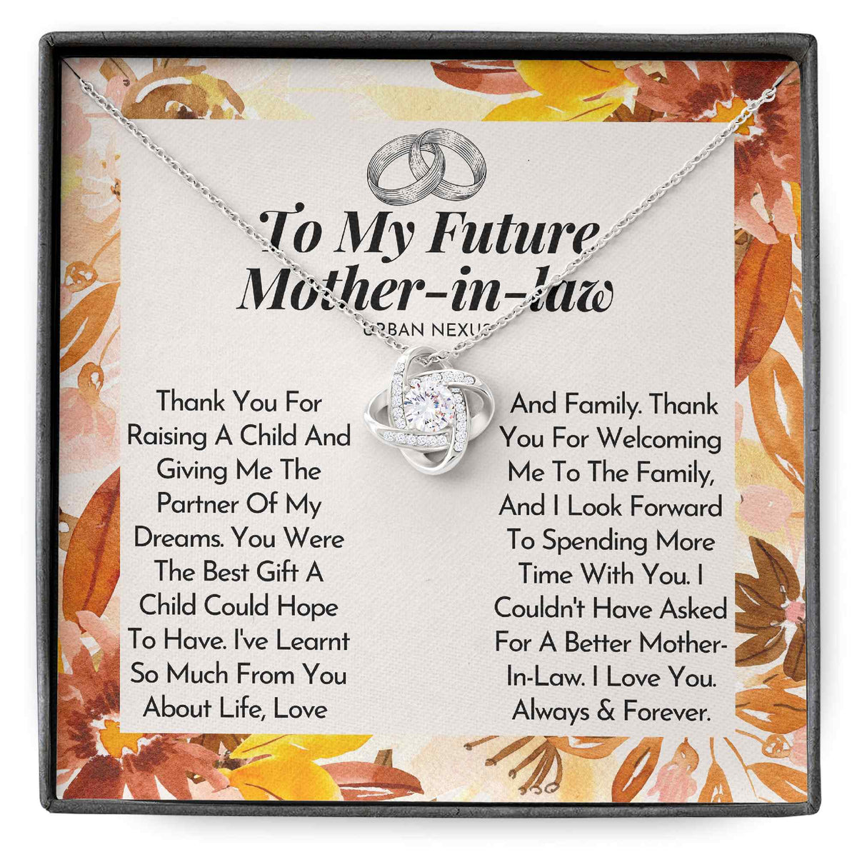 Love Knot Necklace Personalized Mother-in-Law Gift from Daughter-in-law AD27 - Urban Nexus Store