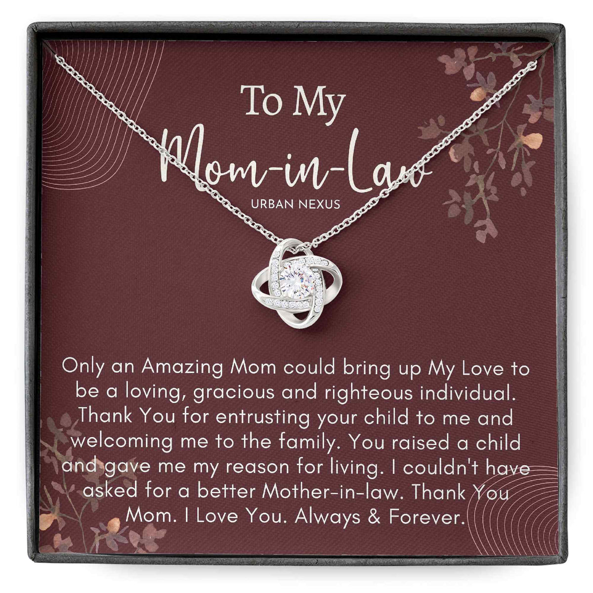 Love Knot Necklace Personalized Mother-in-Law Gift from Daughter-in-law AD27 - Urban Nexus Store