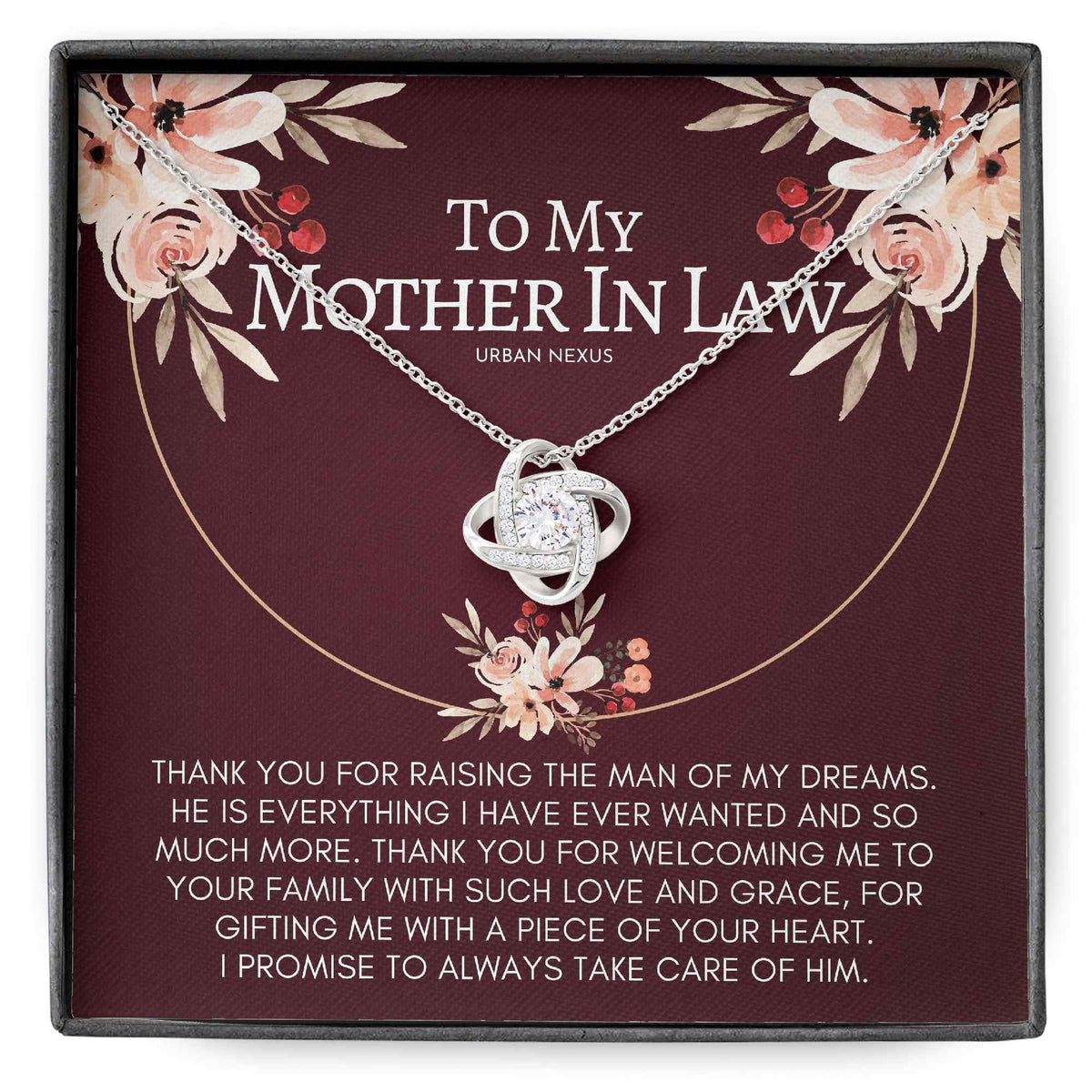 Love Knot Necklace Personalized Mother-in-Law Gift from Daughter-in-law AD27 - Urban Nexus Store