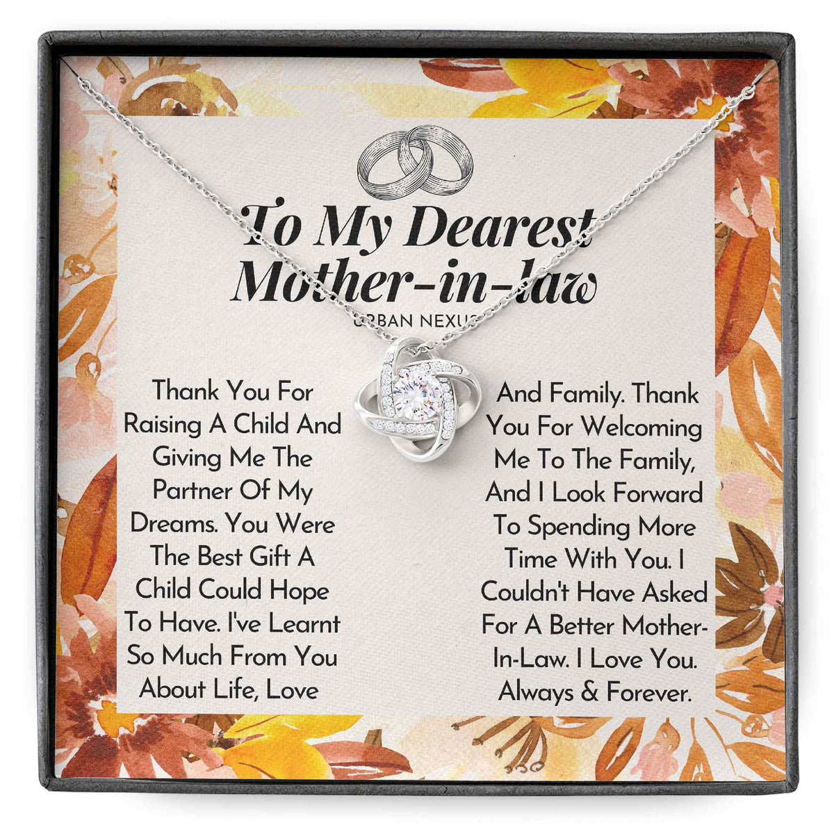 Love Knot Necklace Personalized Mother-in-Law Gift from Daughter-in-law AD27 - Urban Nexus Store