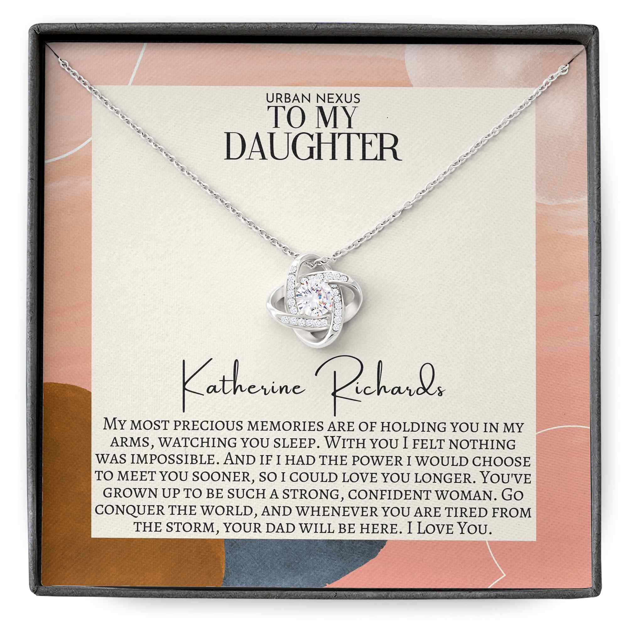 Love Knot Necklace Personalized To My Daughter Jewelry Gift from