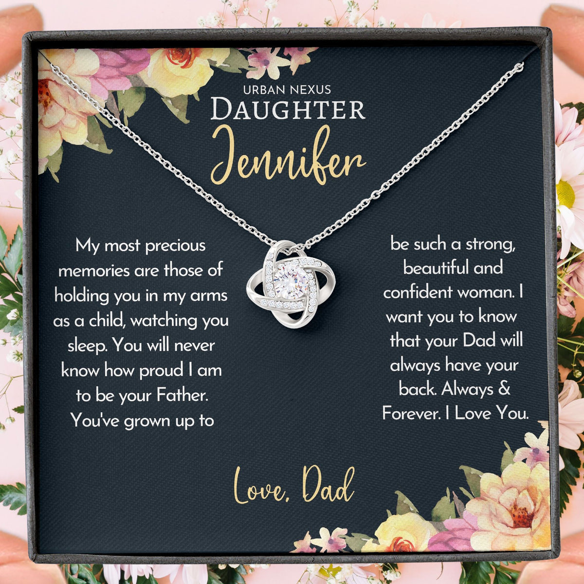 Love Knot Necklace - Personalized To My Daughter Jewelry Gift from Dad (KKDD) - Urban Nexus Store