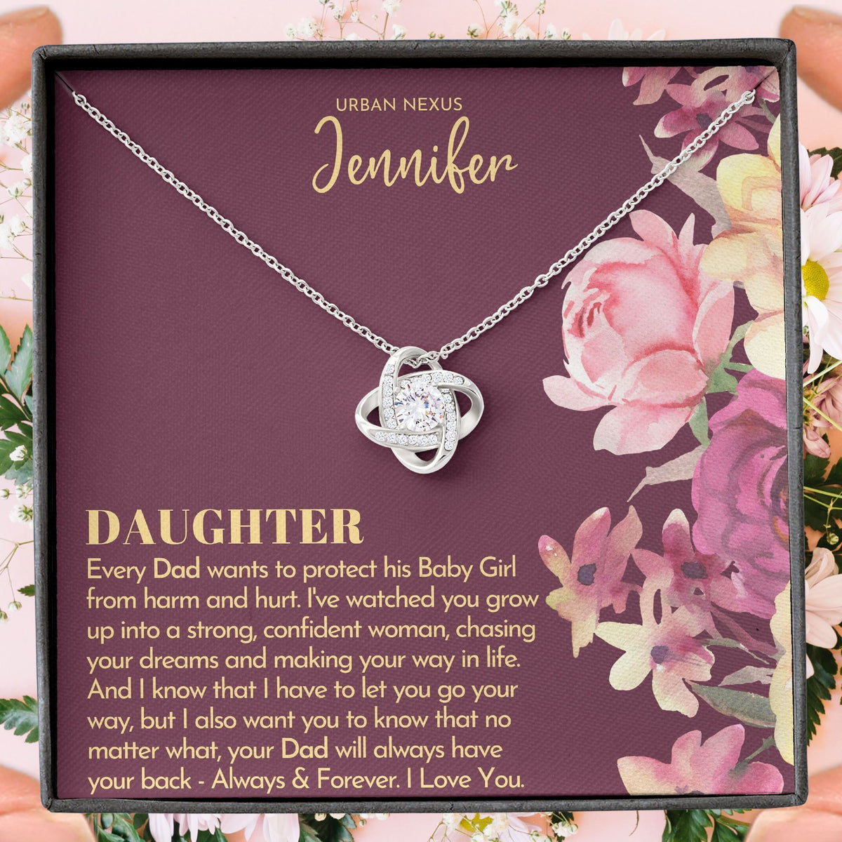 Love Knot Necklace - Personalized To My Daughter Jewelry Gift from Dad (KKDD) - Urban Nexus Store