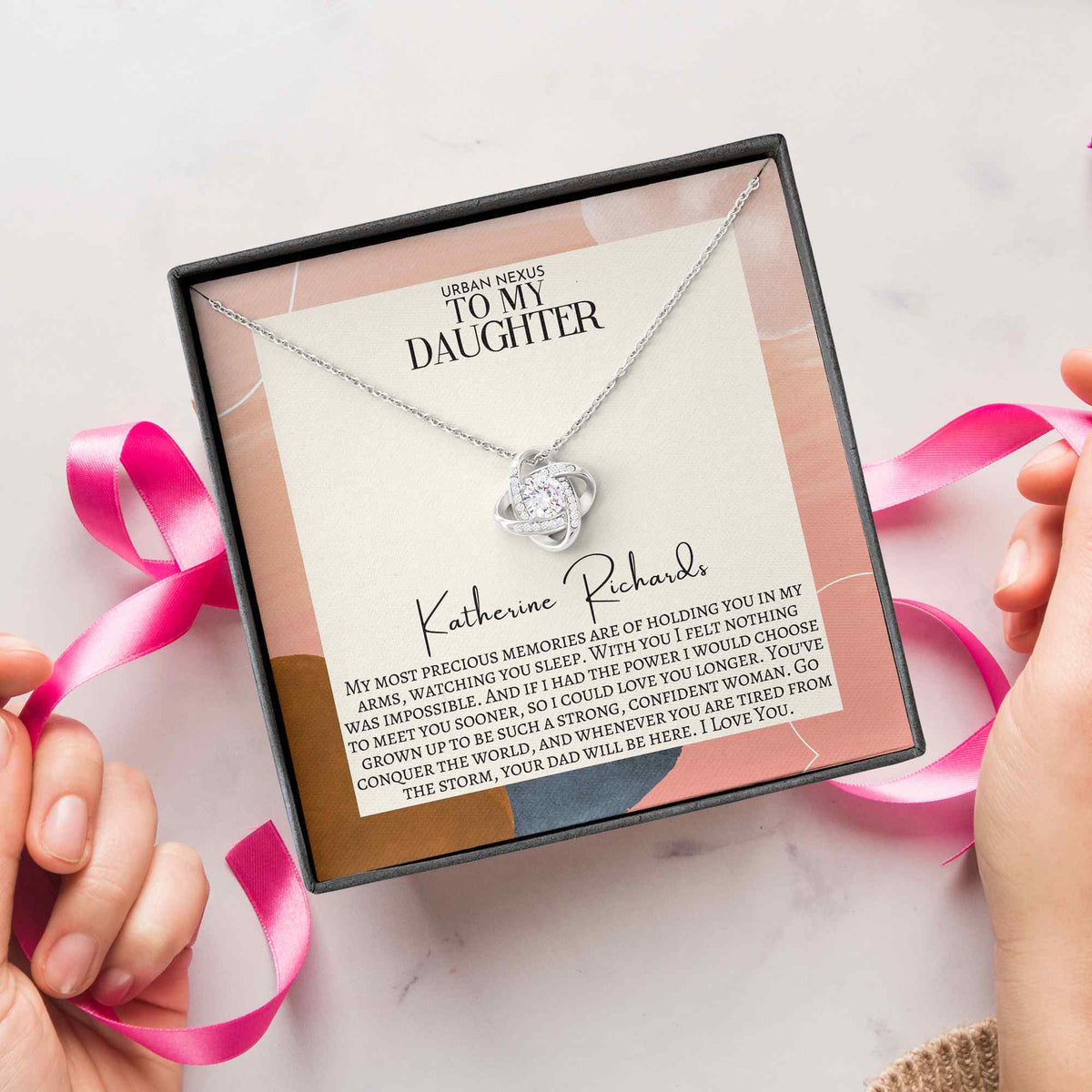 Love Knot Necklace - Personalized To My Daughter Jewelry Gift from Dad (KKDD) - Urban Nexus Store