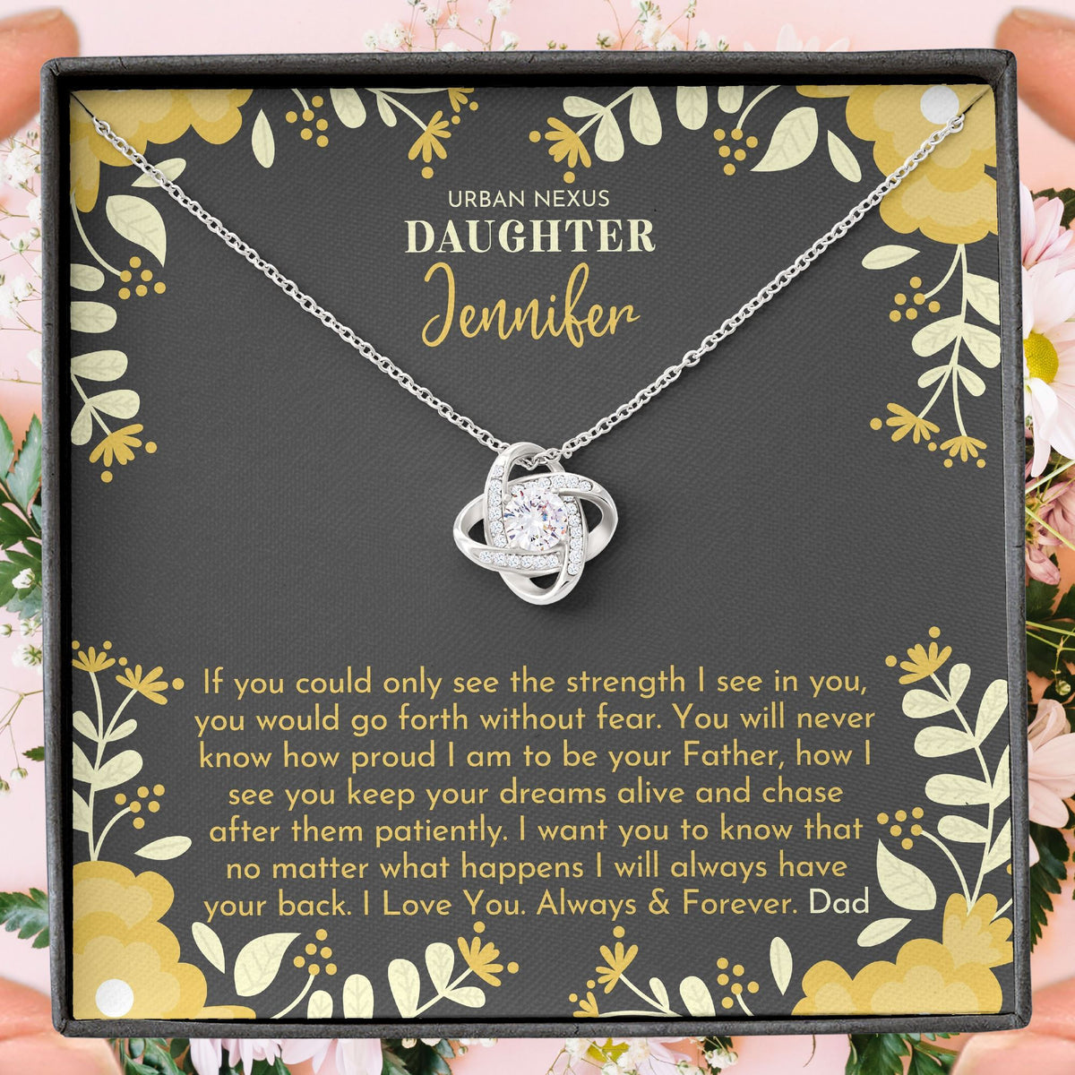 Love Knot Necklace - Personalized To My Daughter Jewelry Gift from Dad (KKDD) - Urban Nexus Store