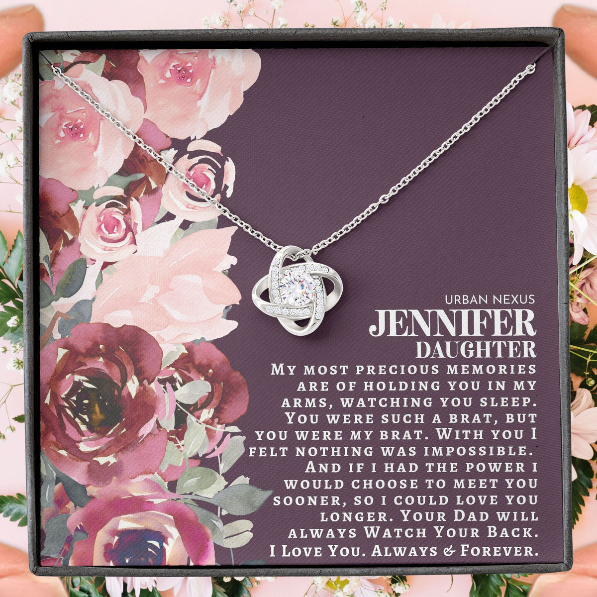 Love Knot Necklace - Personalized To My Daughter Jewelry Gift from Dad (KKDD) - Urban Nexus Store