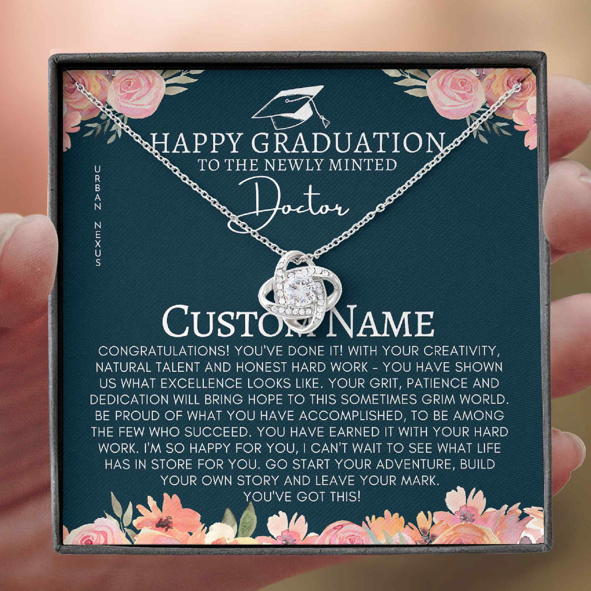 Love Knot Necklace - PHD Graduation Necklace Gift - Urban Nexus Store