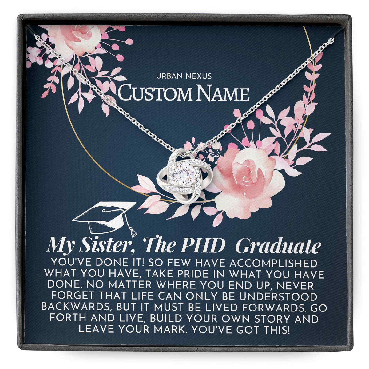 Love Knot Necklace - PHD Graduation Necklace Gift (GT21, GRK1) - Urban Nexus Store