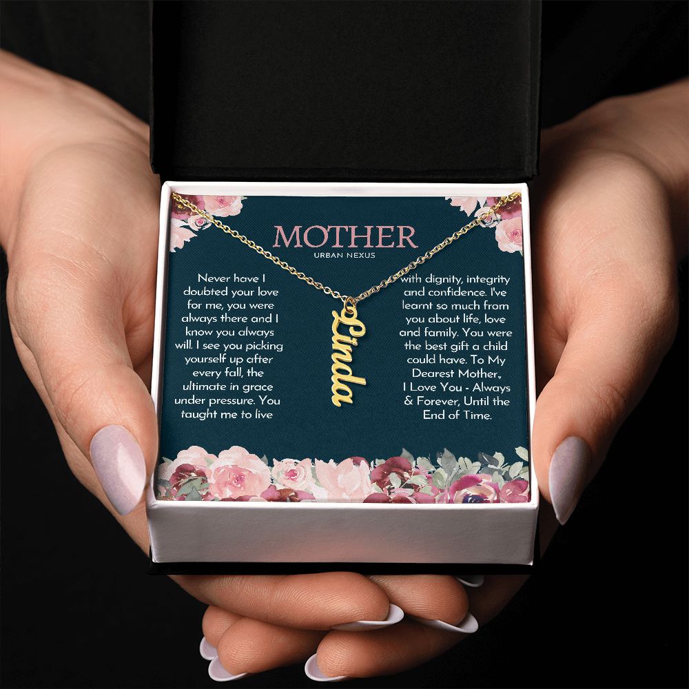 Personalized Vertical Name Charm Mother Necklace AJ44 - Urban Nexus Store
