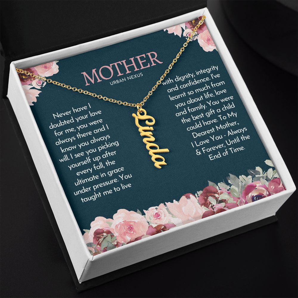 Personalized Vertical Name Charm Mother Necklace AJ44 - Urban Nexus Store