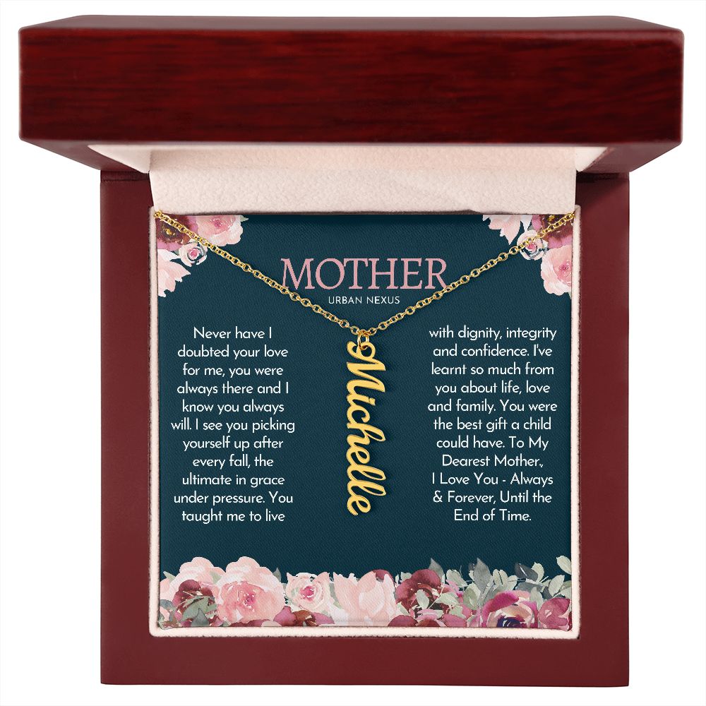 Personalized Vertical Name Charm Mother Necklace AJ44 - Urban Nexus Store