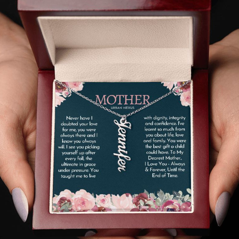 Personalized Vertical Name Charm Mother Necklace AJ44 - Urban Nexus Store