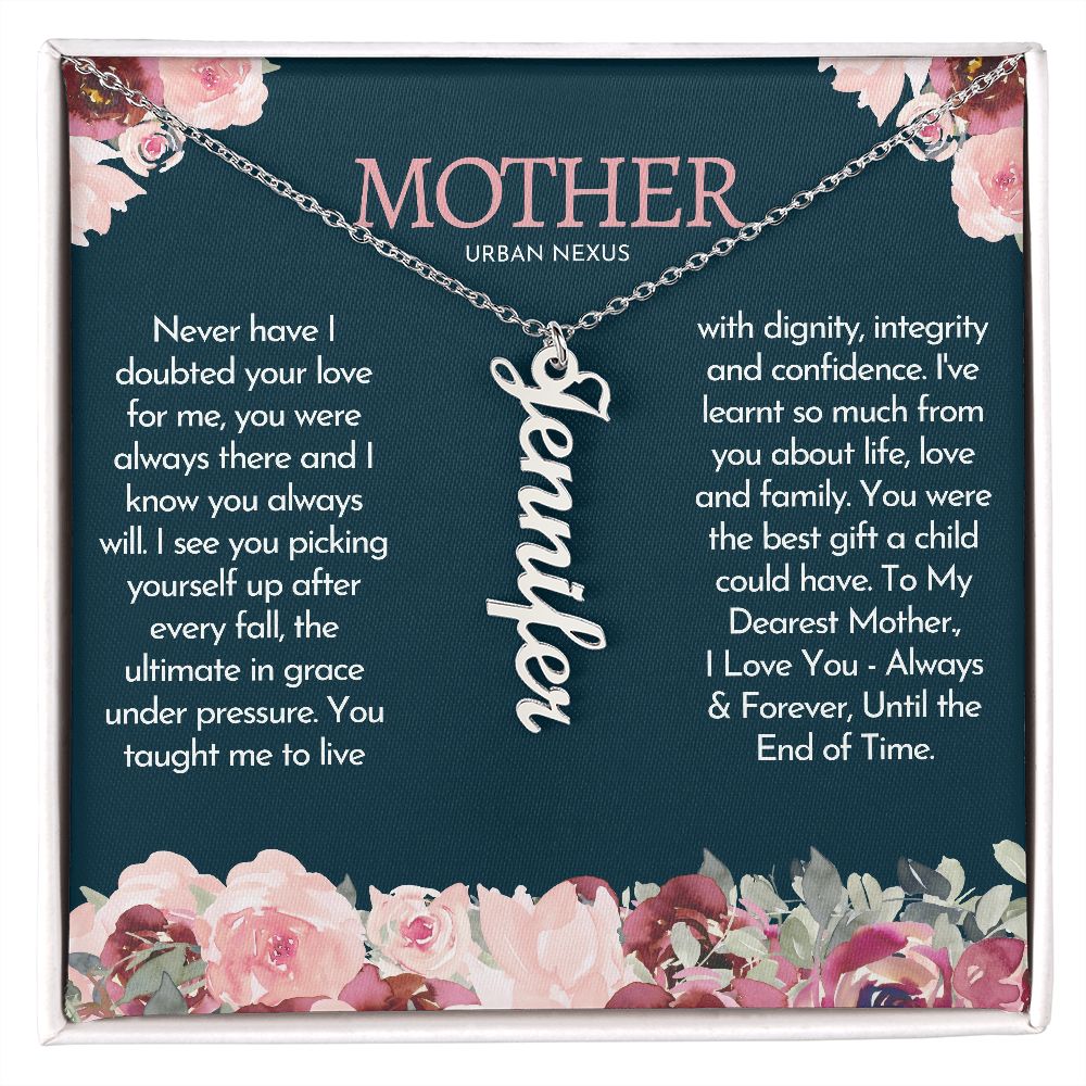 Personalized Vertical Name Charm Mother Necklace AJ44 - Urban Nexus Store