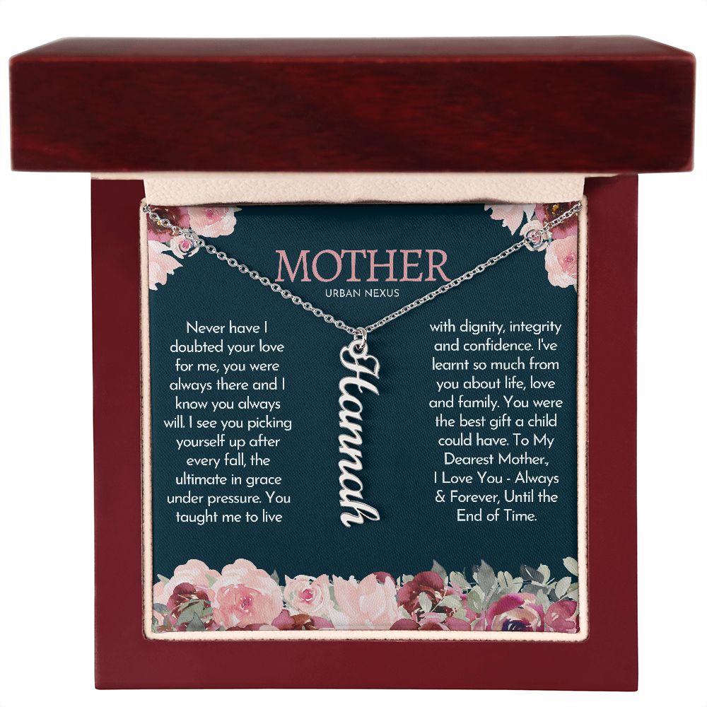 Personalized Vertical Name Charm Mother Necklace AJ44 - Urban Nexus Store