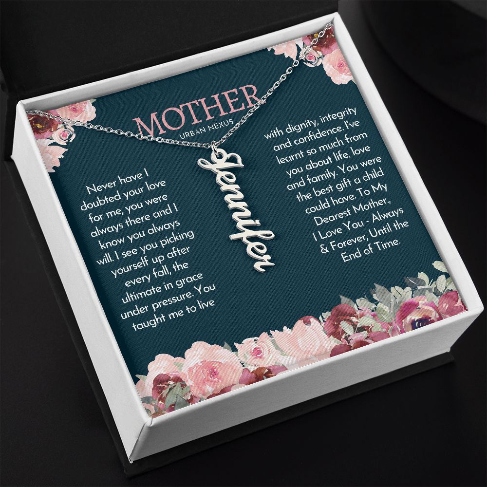 Personalized Vertical Name Charm Mother Necklace AJ44 - Urban Nexus Store