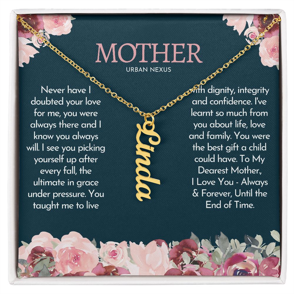 Personalized Vertical Name Charm Mother Necklace AJ44 - Urban Nexus Store