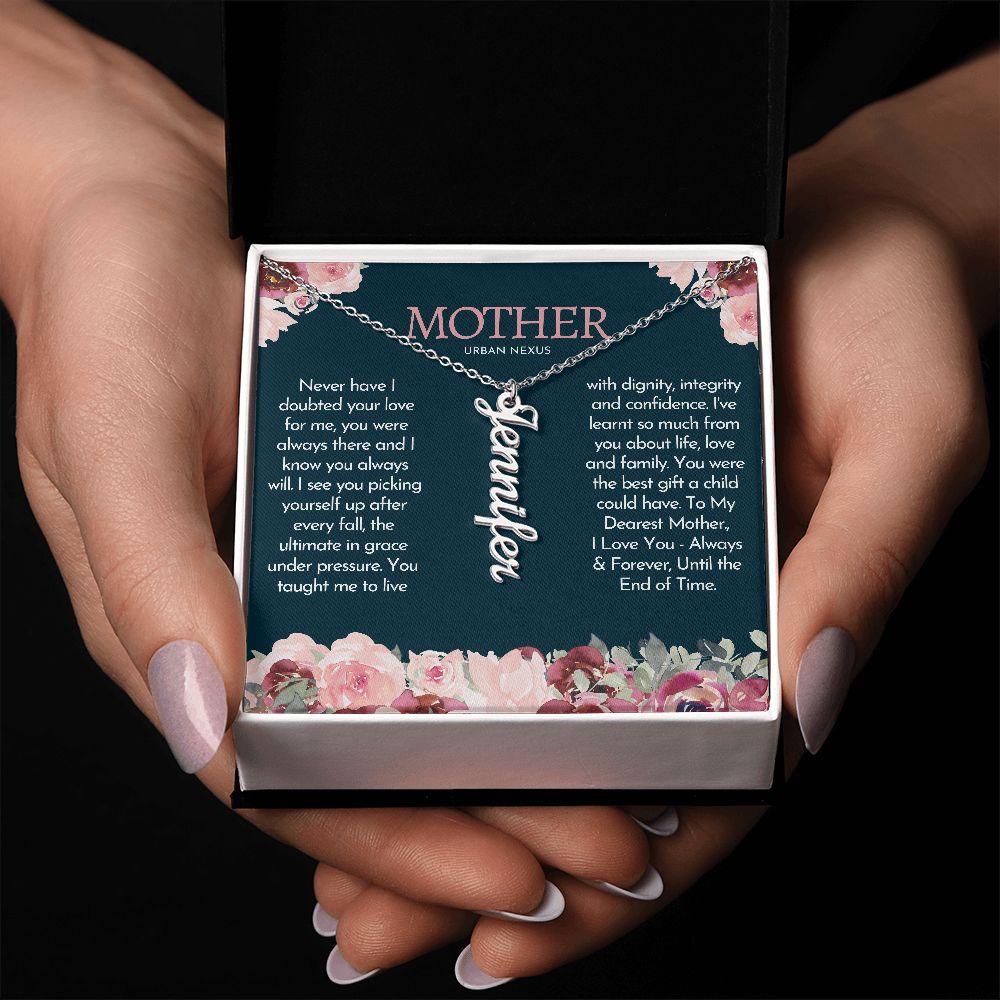 Personalized Vertical Name Charm Mother Necklace AJ44 - Urban Nexus Store