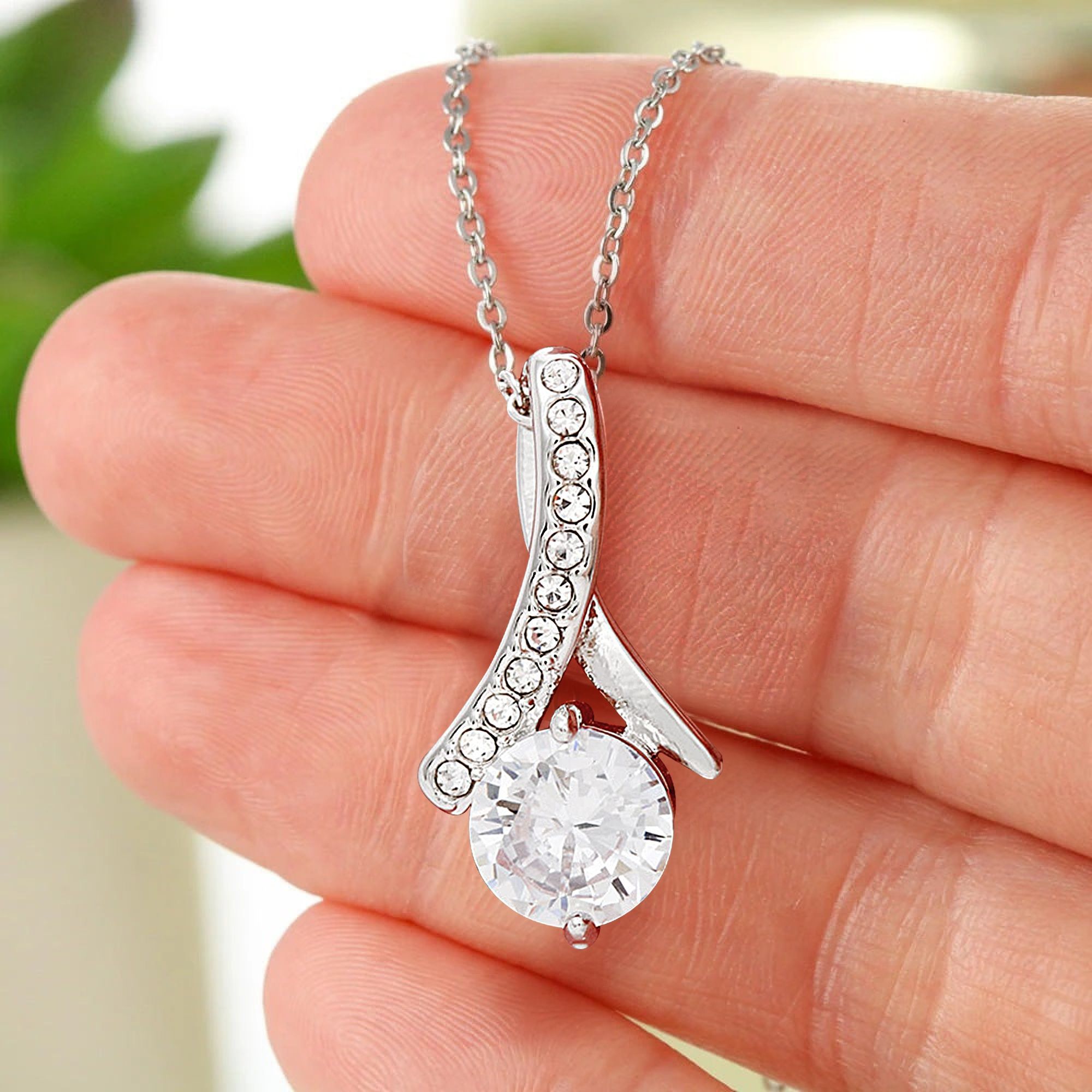 Ribbon Pendant Necklace Personalized To My Daughter Jewelry Gift